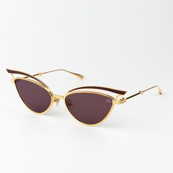 Valentino Women Sunglasses Titanium Gold Grey CAt Eye V - GLASSLINER VLS-118B-55 main image 11